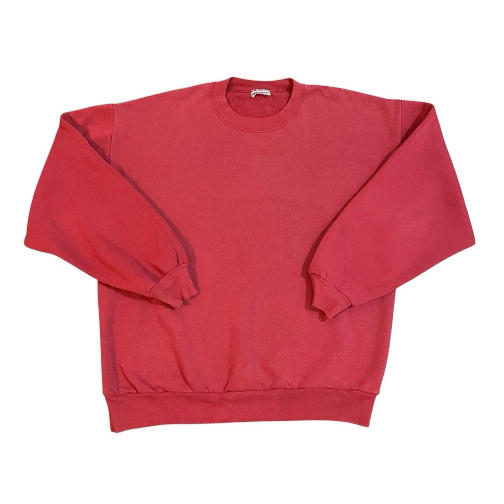 Vintage Jerzees Maroon Red Faded Basic Blank Sweatshirt Men’s XL Made In USA